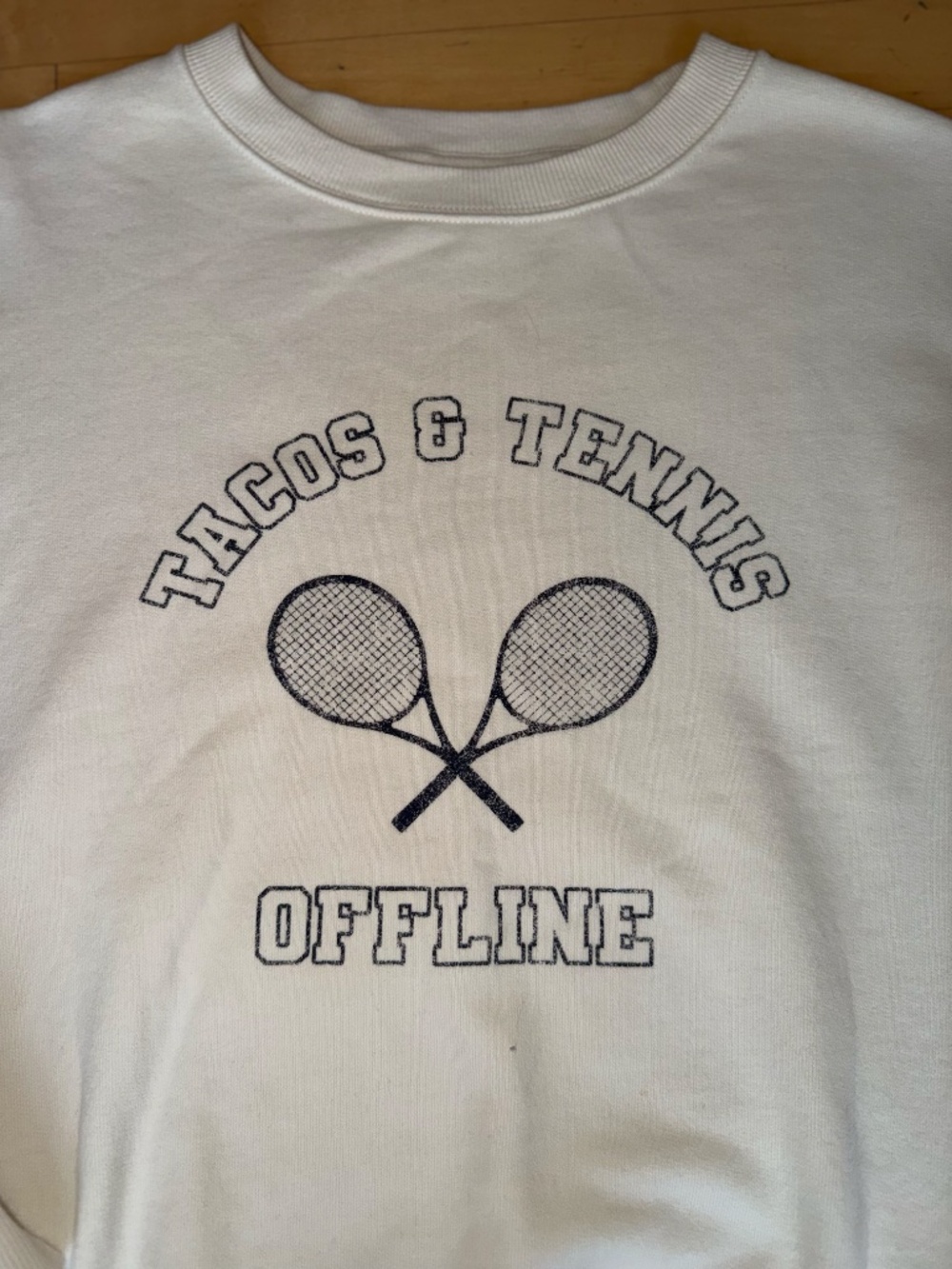 Aerie Off Line Tacos & Tennis sweatshirt, XXS, GL1382 - Picture 2 of 4